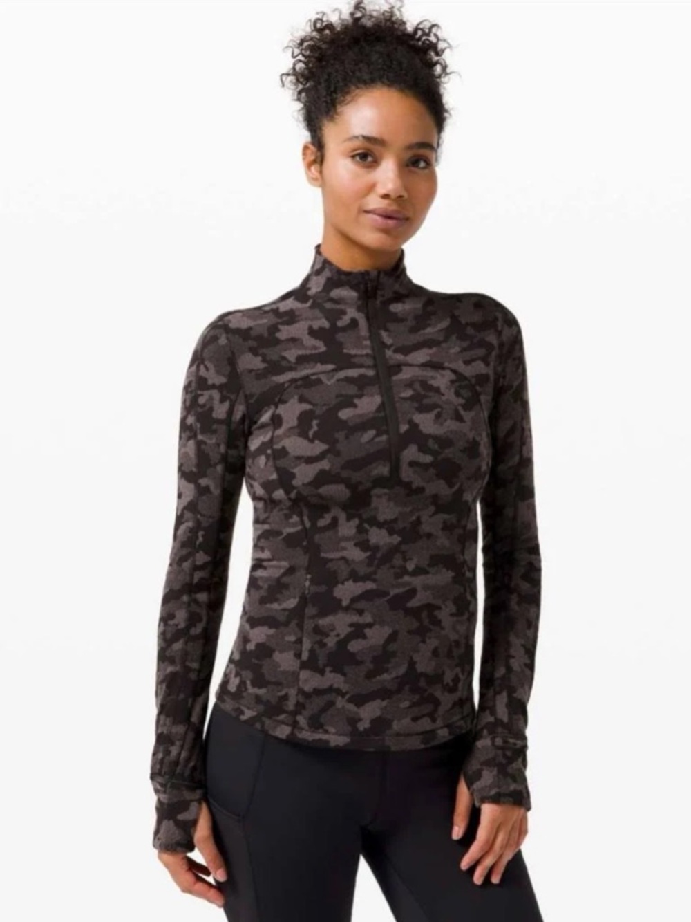 Lulu lemon Women’s Black Camo Quarter-Zip Jacket